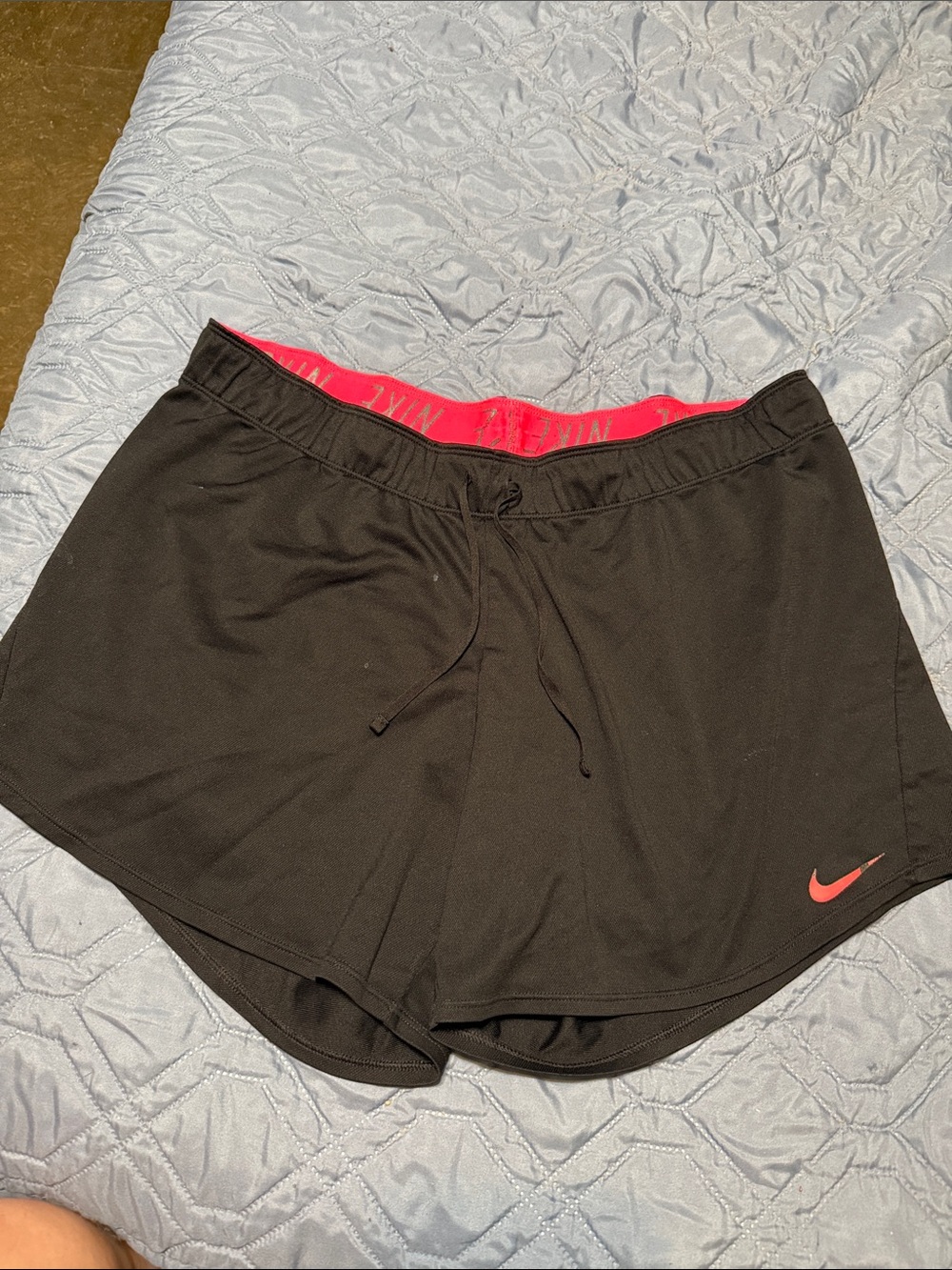 Nike Black Women's Athletic Shorts with Pink Accents
